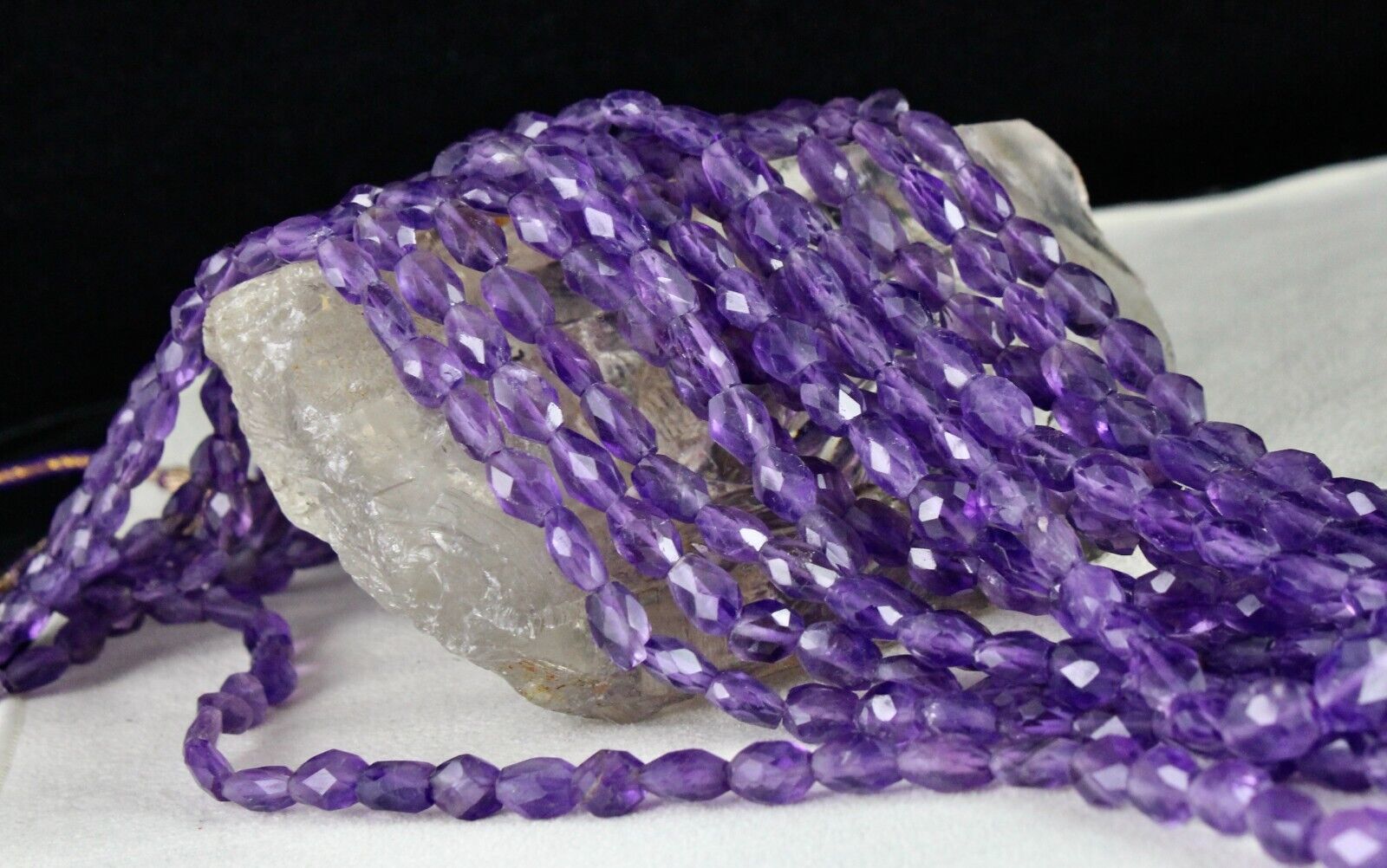 Natural Amethyst Beads Faceted Long 7 L 817 Ct Purple Gemstone Fashion Necklace