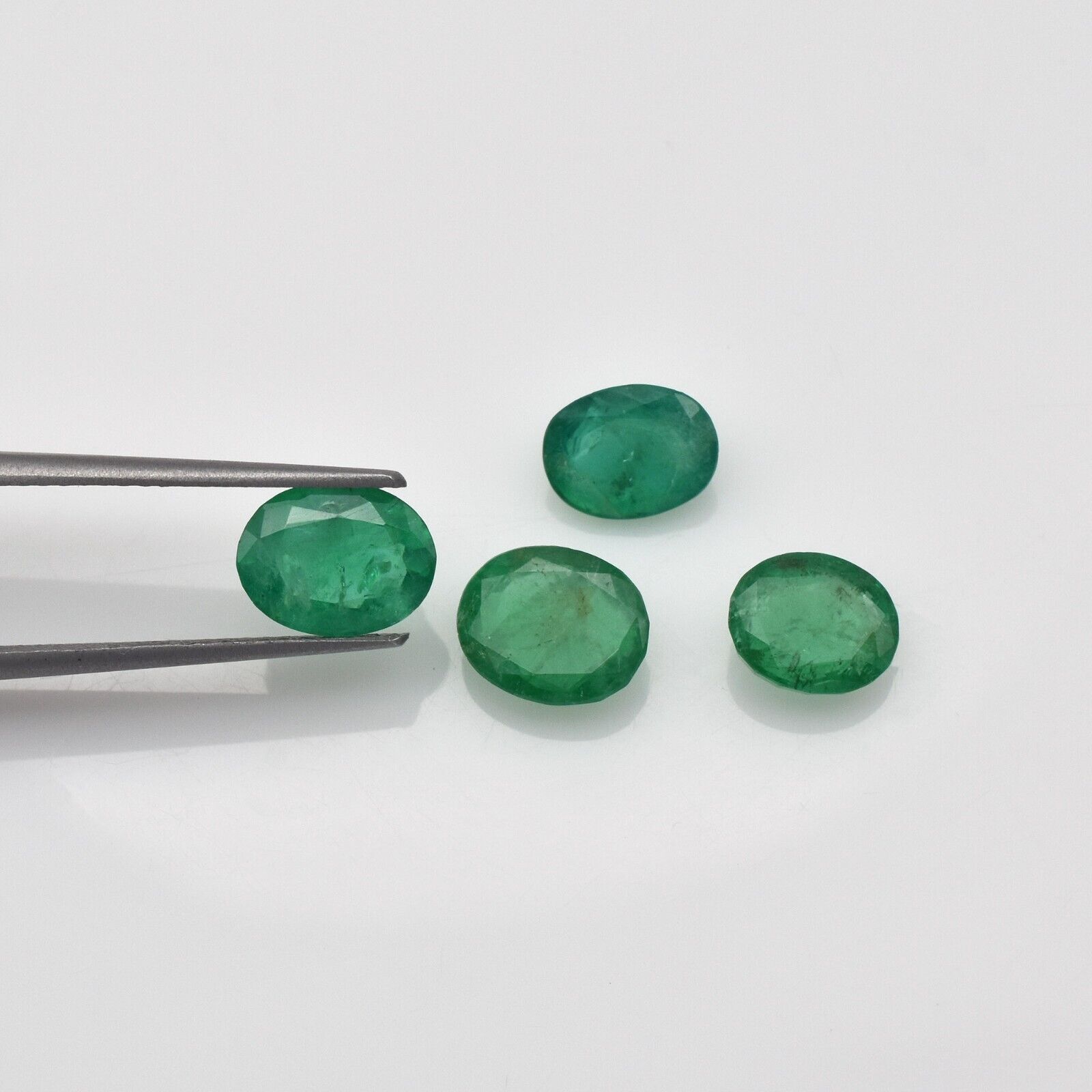 Genuine Emerald Natural Oval Cut 4 Pc 4.48 Ct Loose Gemstone Designing Earring