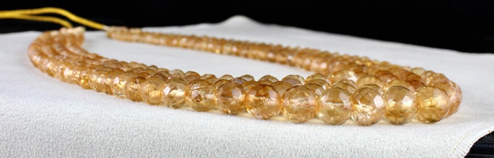 Natural Yellow Citrine Beads Faceted Round 4 L 868 Ct Gemstone Finest Necklace