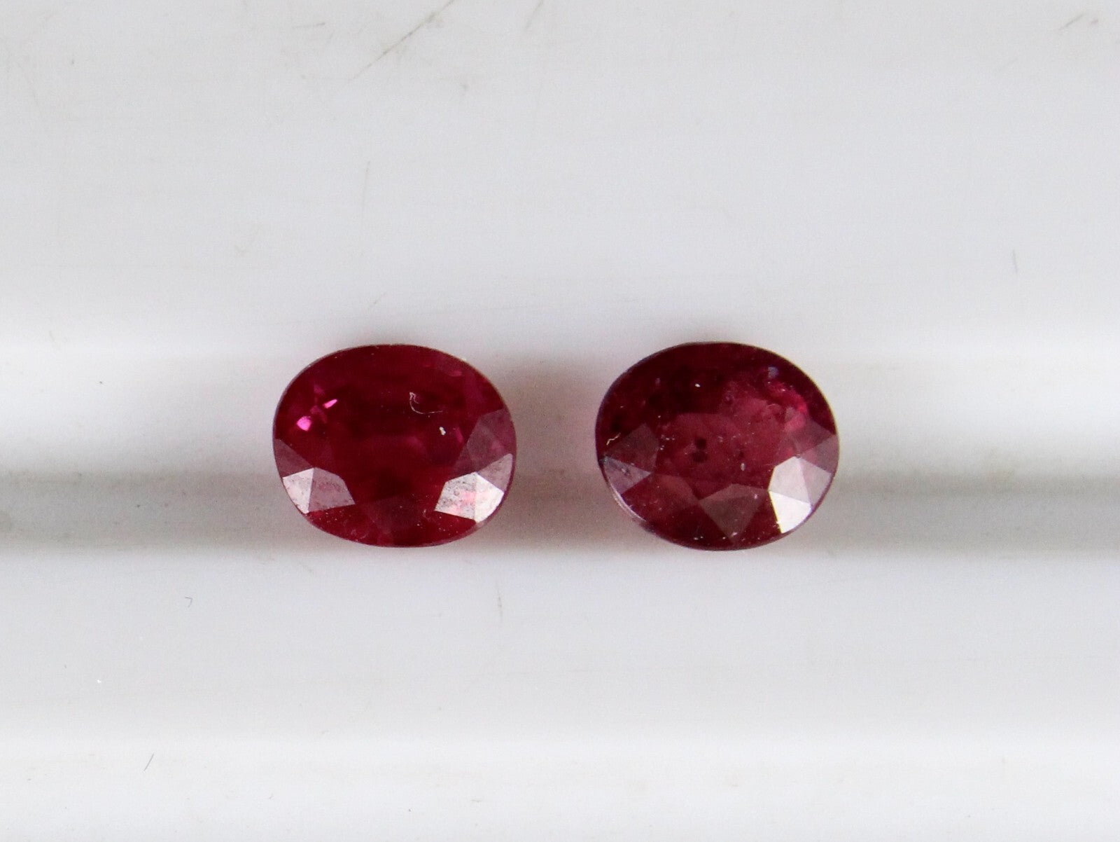 Certified Natural Ruby Oval Cut 2.12 Ct Burmese Red Gemstone Pair Earring Design