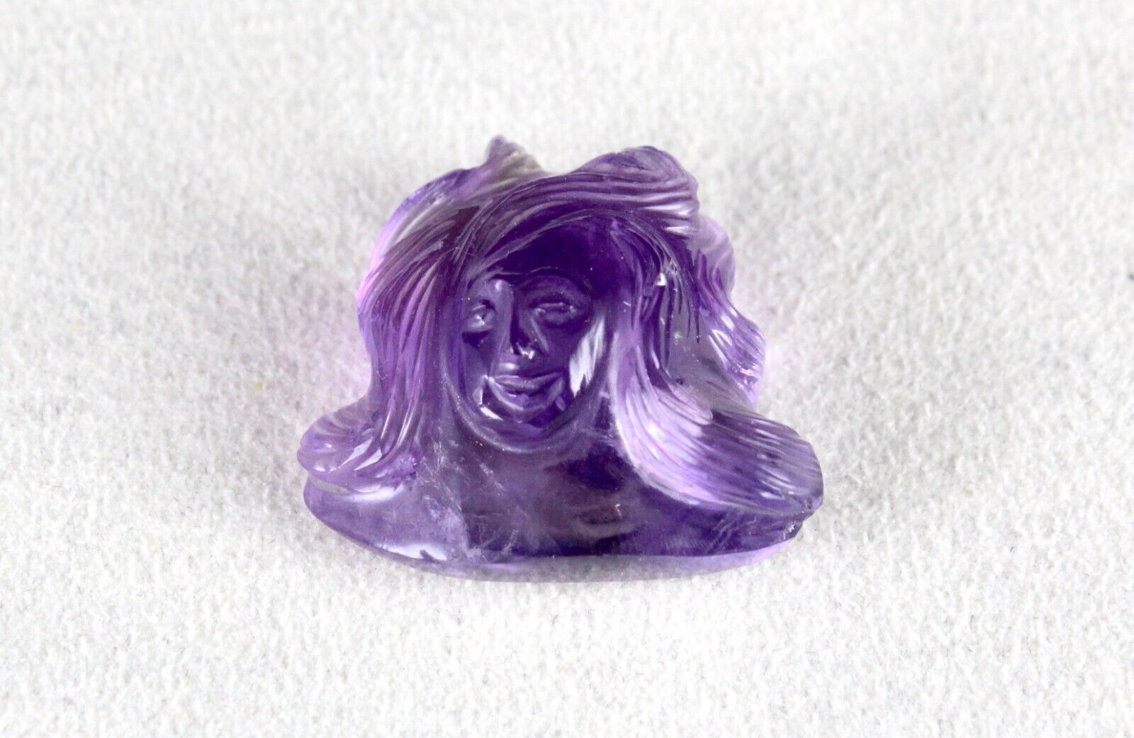 NATURAL BRAZILIAN AMETHYST LADY CARVED 46.89 CTS GEMSTONE PENDANT DESIGNING