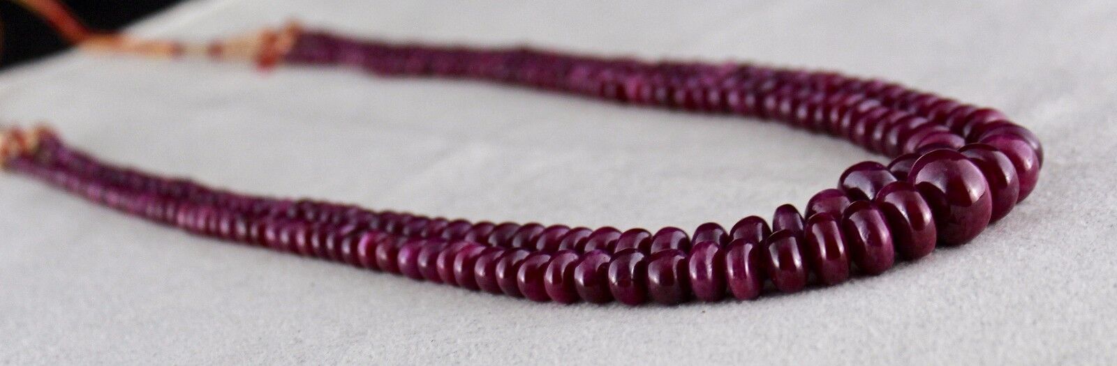 NATURAL UNHEATED RUBY BEADS ROUND 2 LINE 382 CARATS GEMSTONE COLLECTION NECKLACE