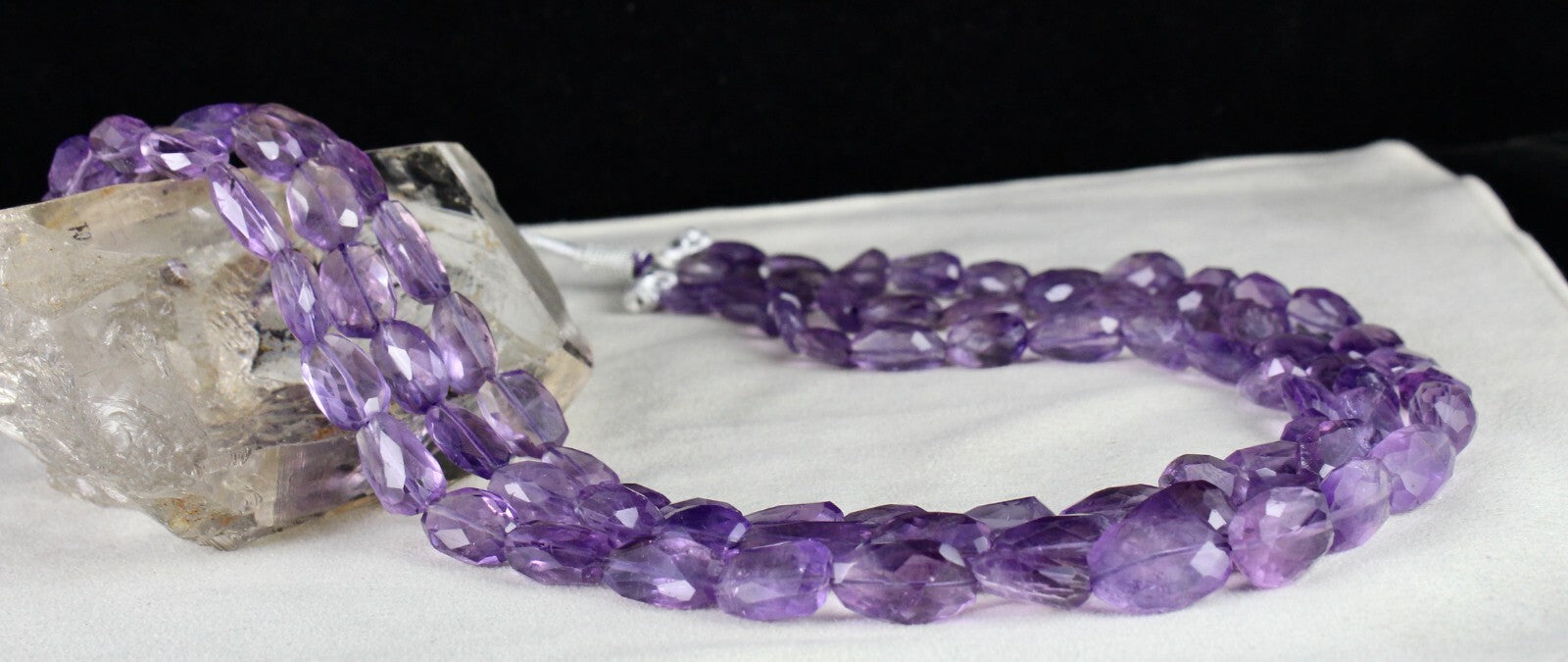 Natural Amethyst Necklace Purple Gemstone Faceted Tumble Beads 861 Ct Fashion 3l