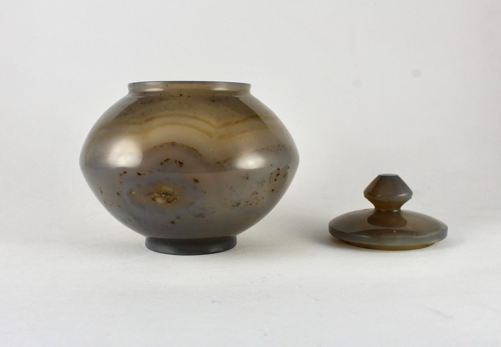 Certified 5" Handcrafted Carved Chalcedony 2935ct Gemstone Pot For Home Decor