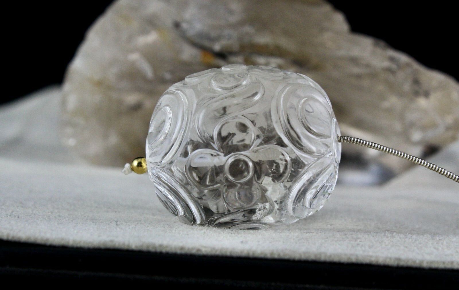 Natural Rock Crystal Quartz 260 Ct Carved Oval Bead Gemstone Set Designing