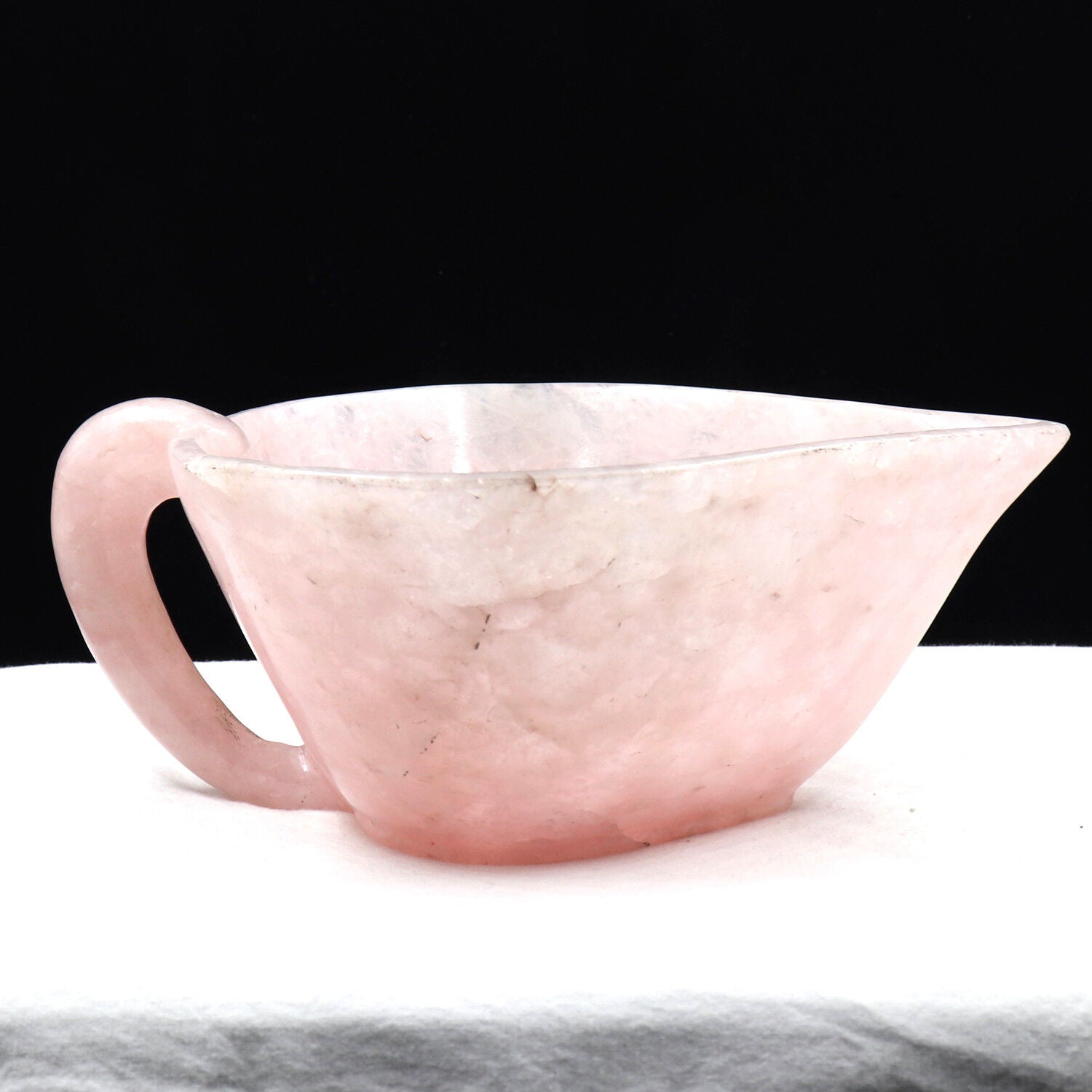 Unique Natural Rose Quartz Carved Bowl 8 " 4365 Ct Big Gemstone For Home Decor