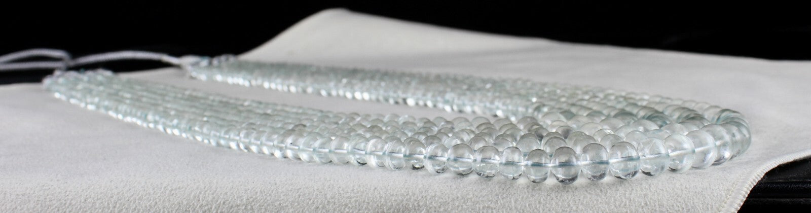 Certified Natural Blue Aquamarine Beads Necklace 880 Ct Round 6 Finest Fashion