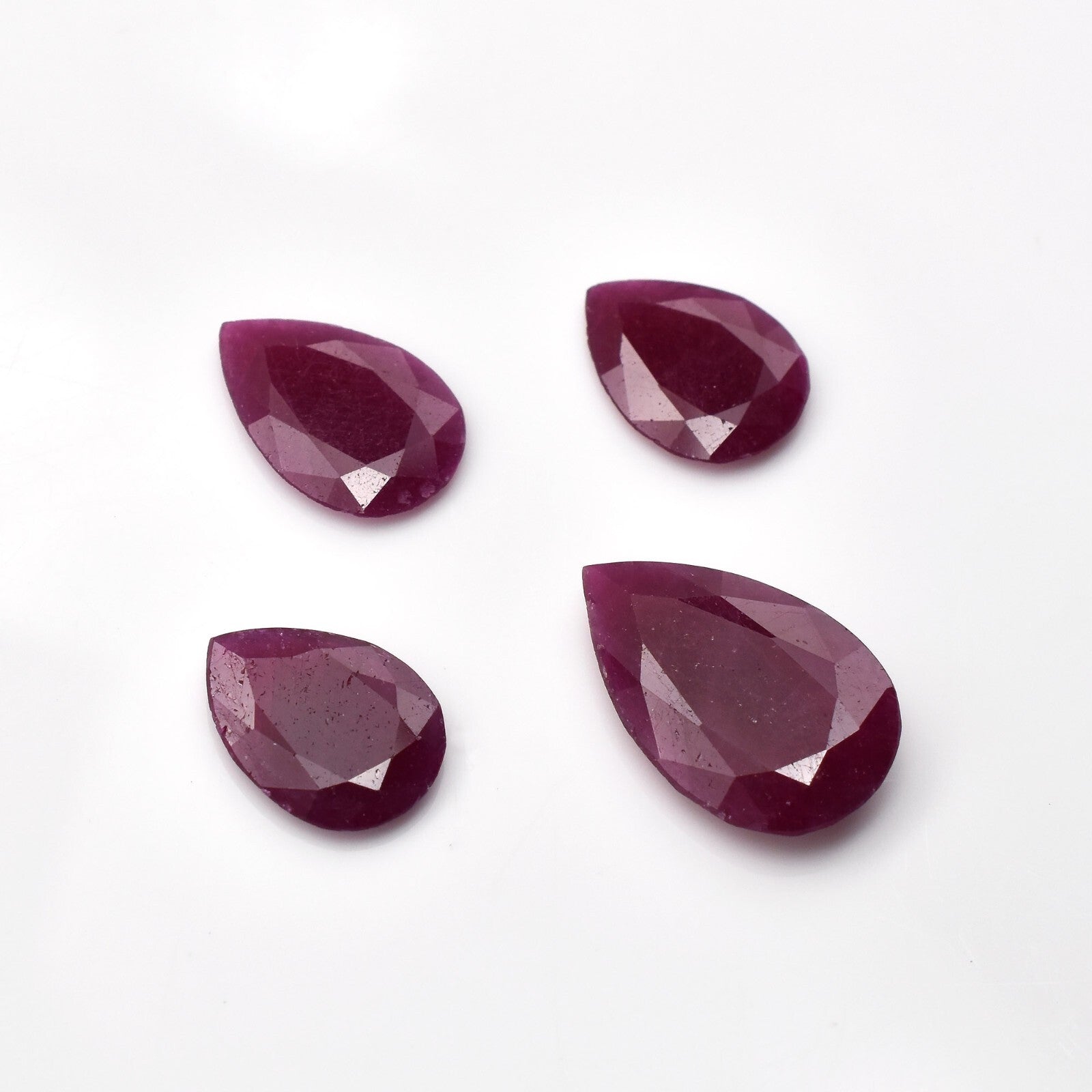 Certified Natural Ruby Pear Cut 14.15 Ct Gemstone Sterling Silver Pendant Set