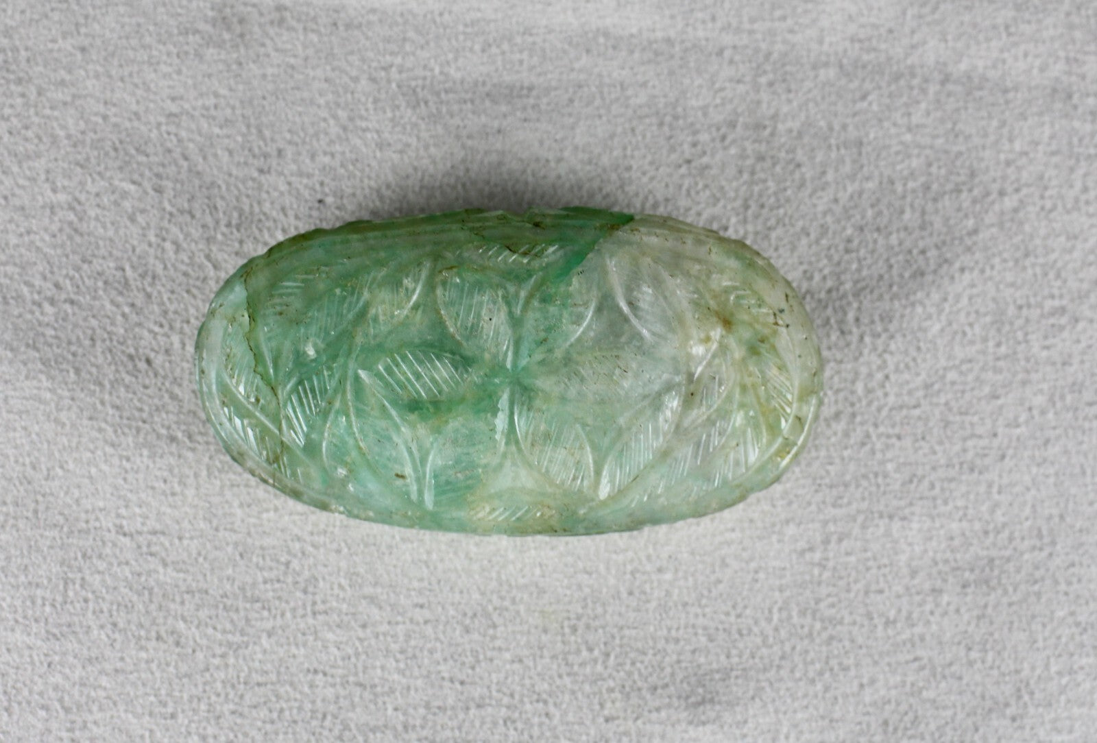 Certified Mughal Carved Emerald Quartz 10ct Ruby Natural Diamond 22k Gold