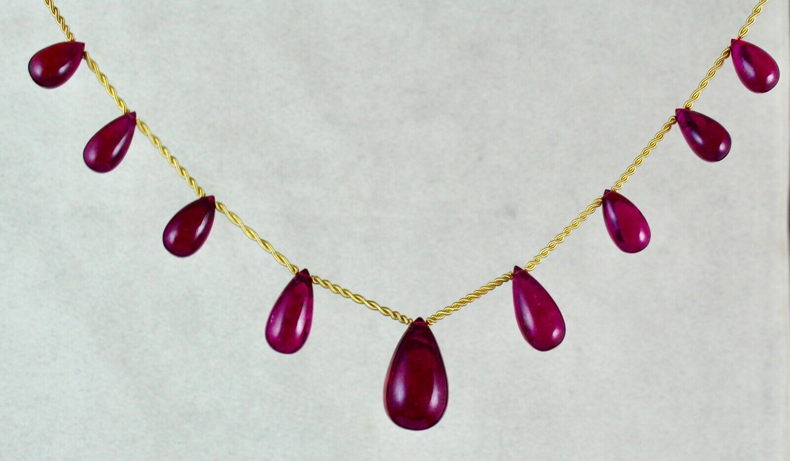 NATURAL PINK TOURMALINE RUBELLITE TEAR DROPS 161 CTS GEMSTONE NECKLACE HANGING