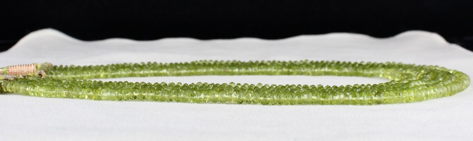 Natural Peridot Gemstone Necklace Faceted 441 Ct Round Green Beads Fashion