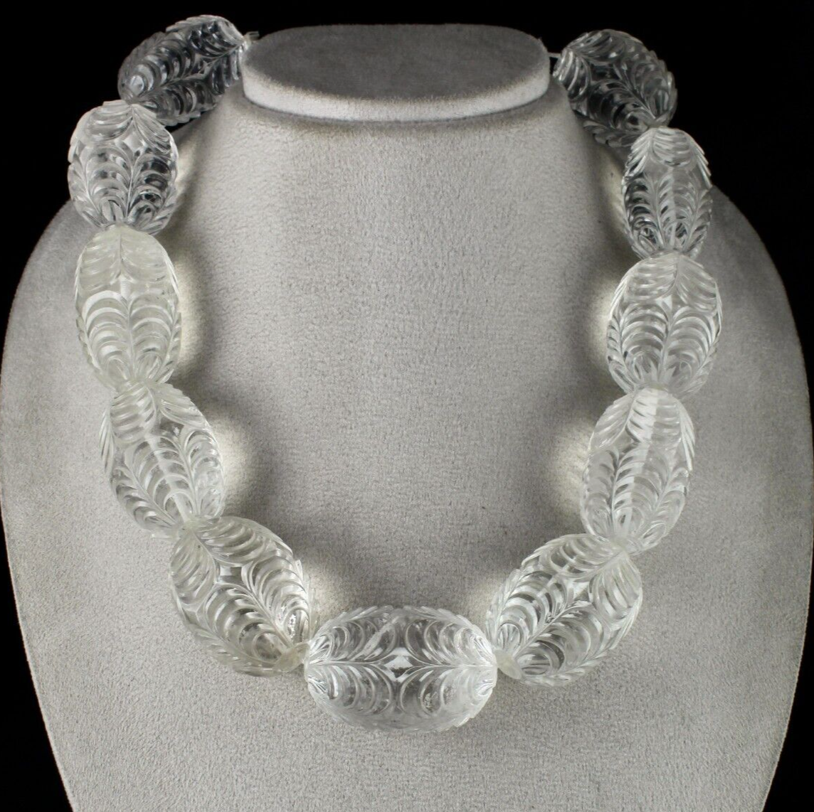 Certified Natural White Rock Crystal Quartz Oval Beads 2776 Ct Gemstone 11 Pcs