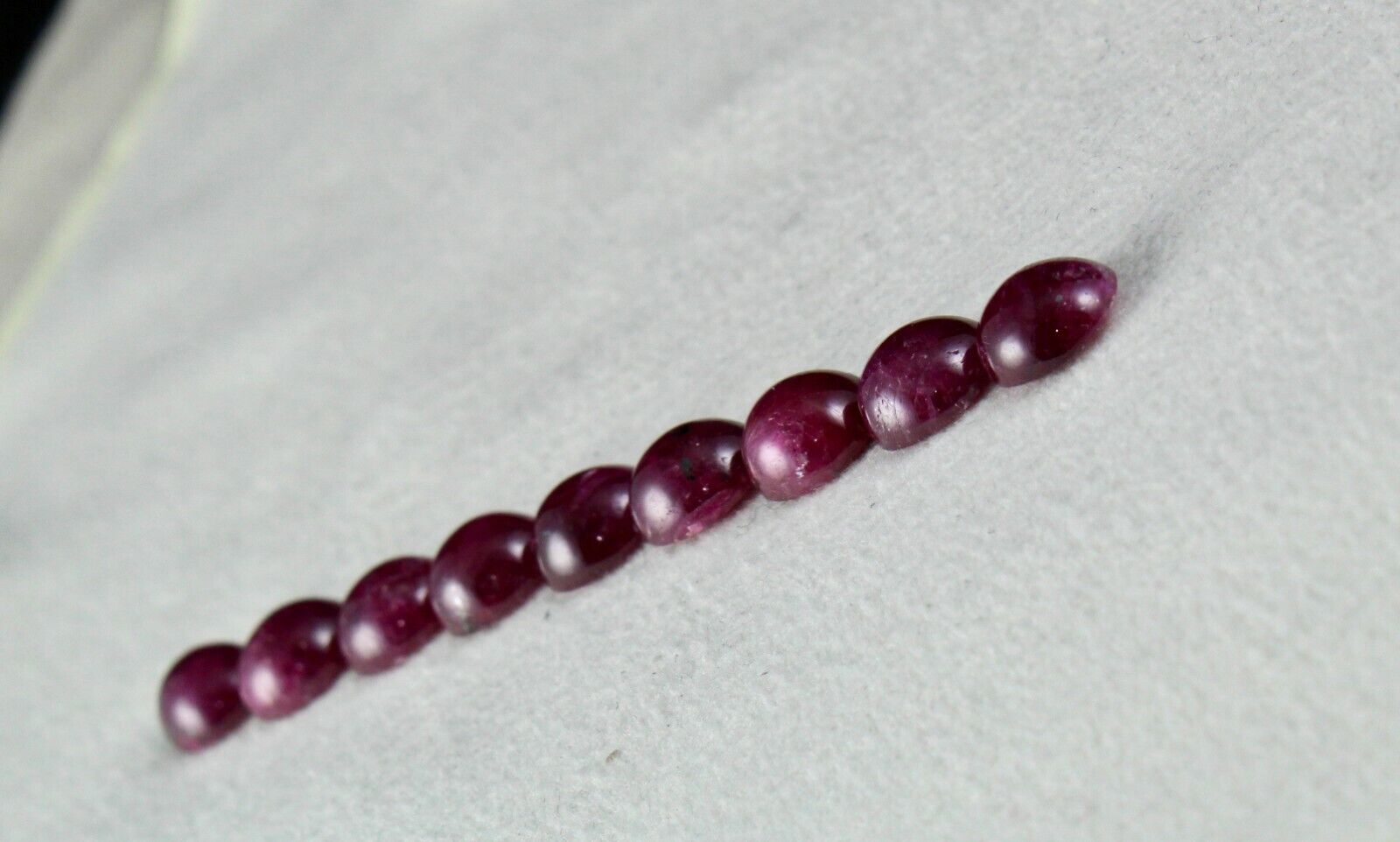 10X8MM NATURAL NO HEAT RUBY OVAL CABOCHON 9 PCS 38.25 CARATS GEMSTONE BRACELET