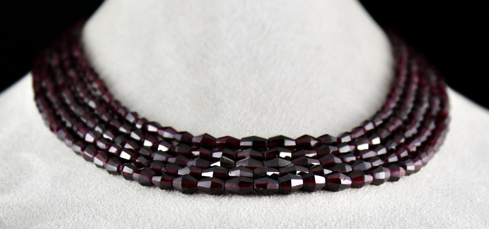 Natural Garnet Beads Fancy Faceted Necklace 625 Ct Gemstone Fashion