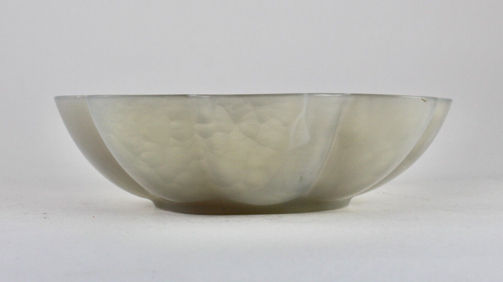 Handmade Natural Chalcedony Carved Oval 1629 Ct Gemstone Rare Bowl Home Decor