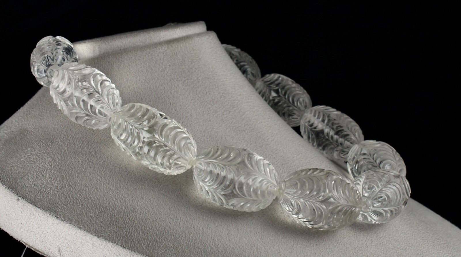 Certified Natural White Rock Crystal Quartz Oval Beads 2776 Ct Gemstone 11 Pcs