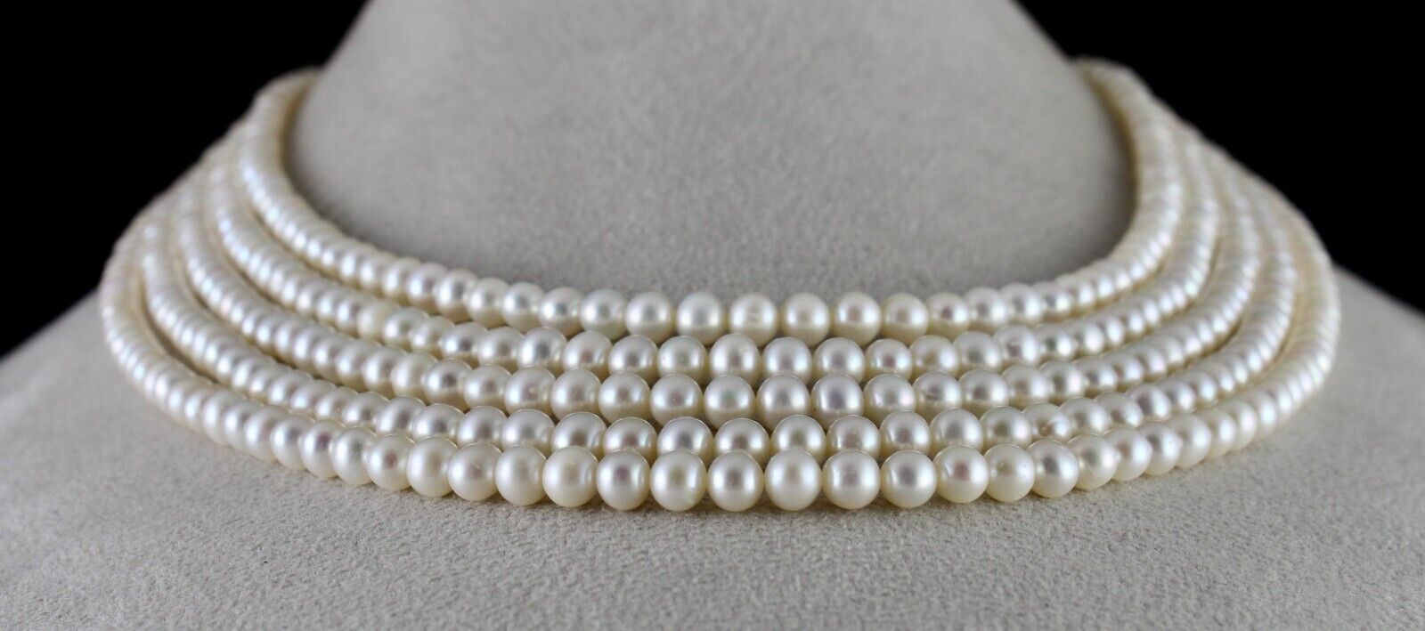 GENUINE FRESH WATER PEARL BEADS ROUND 5 L 525 CARATS GEMSTONE FASHION NECKLACE