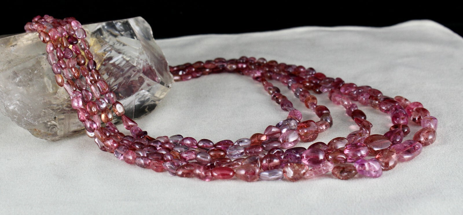 Certified Antique Spinel 720 Ct Sapphire Tourmaline Beads Stone Necklace