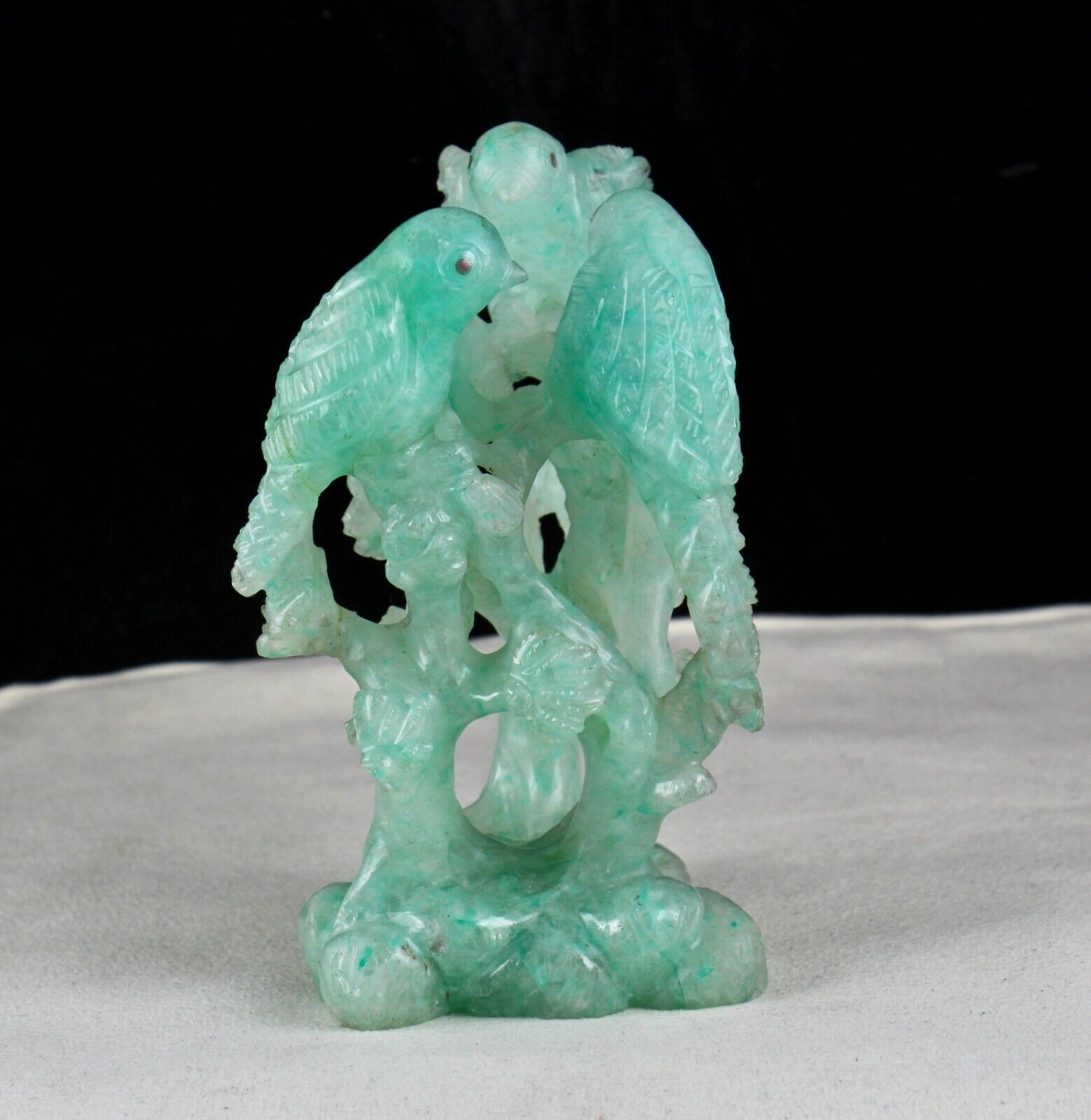 5" NATURAL EMERALD QUARTZ BIRD FIGURE 2230 CTS GEMSTONE STATUE FOR HOME DECOR