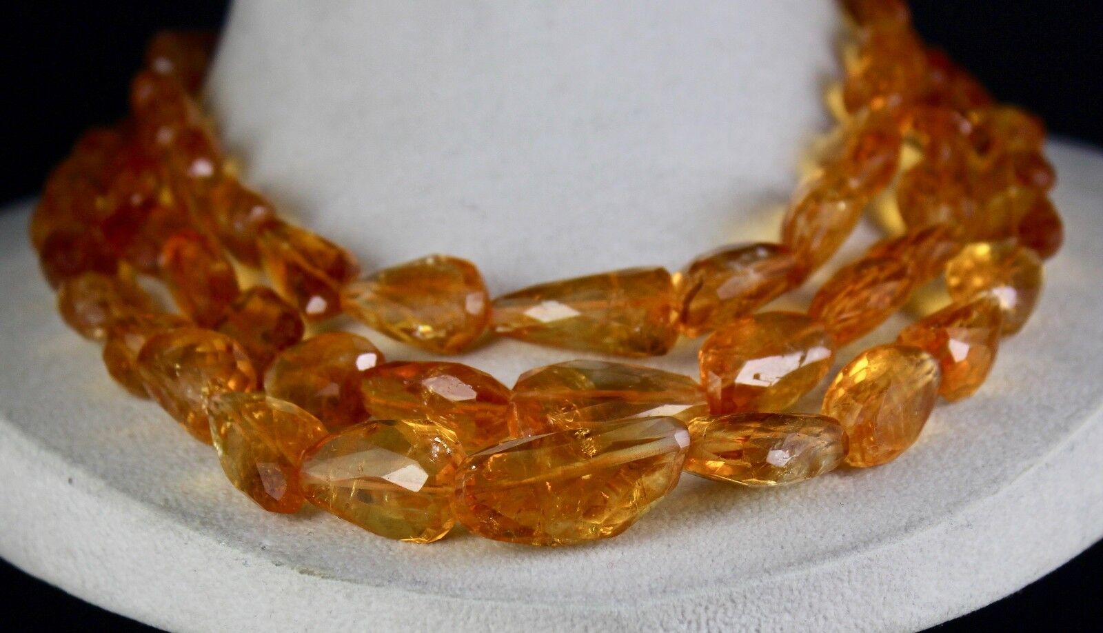 Natural Yellow Citrine Beads Tumble 3 L 1082 Ct Gemstone Statement Necklace