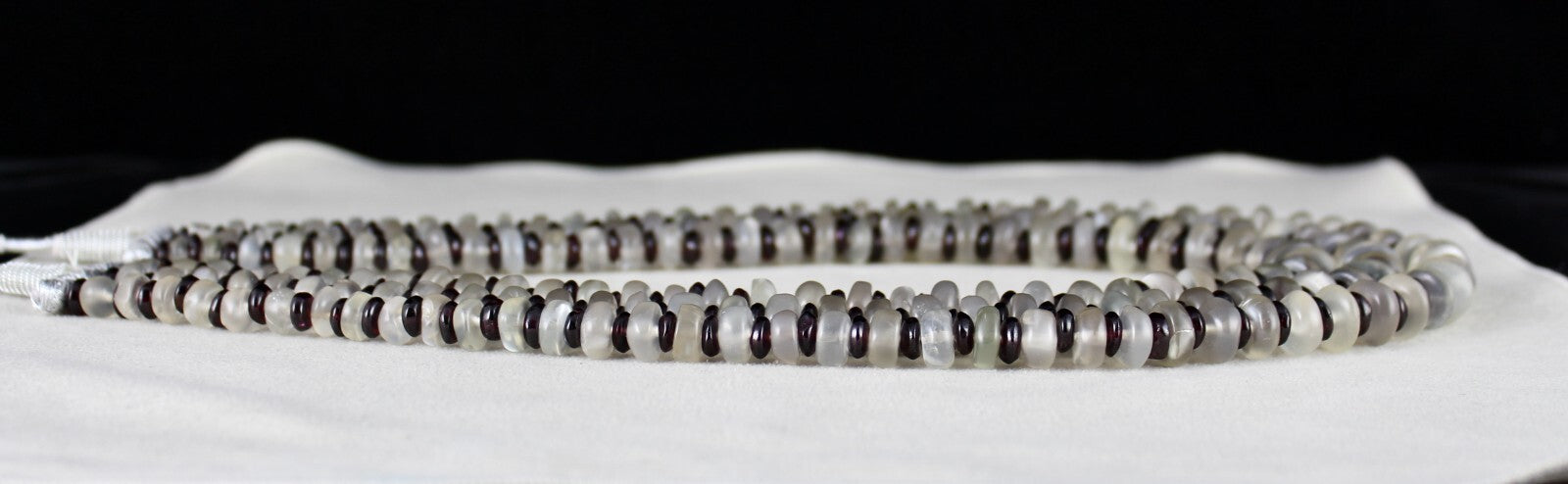 Natural Moonstone Garnet 1163ct Designer Beads Gemstone Necklace 3 L
