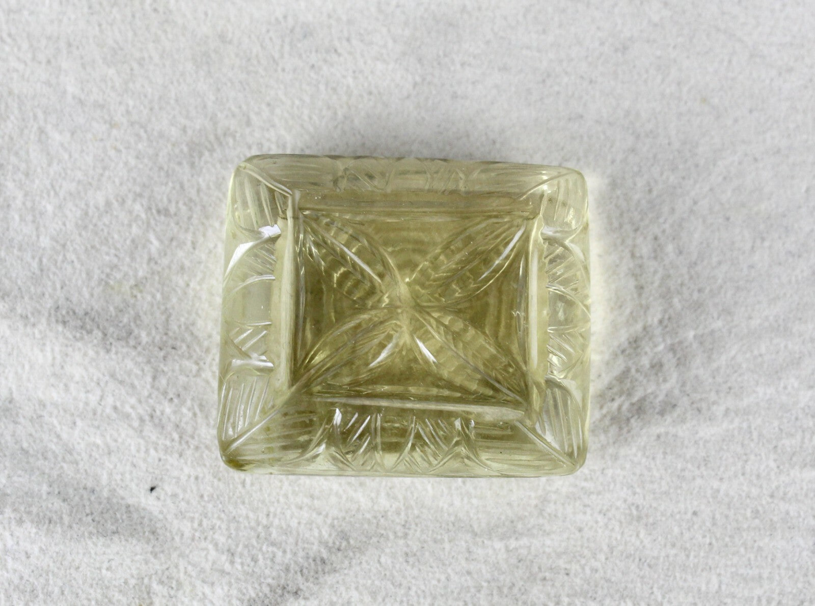 Natural Lemon Quartz 106ct Carved Rectangle 28mm Gemstone Pendant
