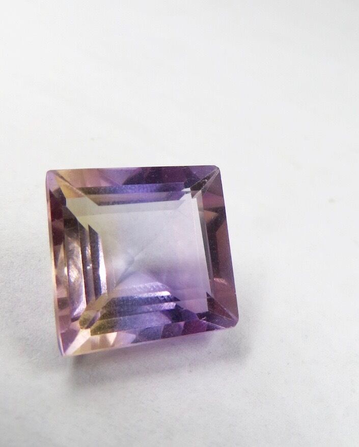 15MM NATURAL AMETRINE CUT SQUARE 15.20 CARATS GEMSTONES FOR RING DESIGNING