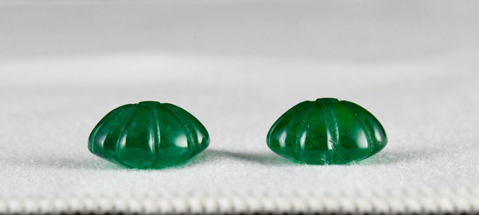 Natural Emerald Engraved Flower 15X12mm 21.24 Ct Certified Gemstone Earring Pair