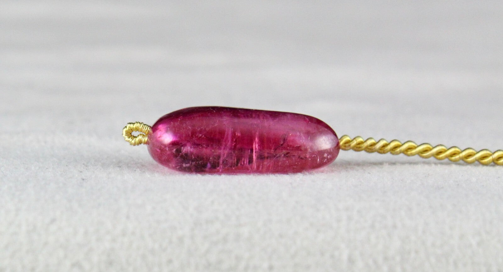 Certified Natural Tourmaline Rubellite 26.65 Ct Bead Cabochon Drilled Pendant