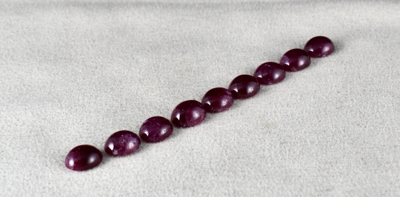 Certified 10x8 Mm Natural Unheated Ruby 9 Pcs 37.10 Ct Oval Cabochon Bracelet