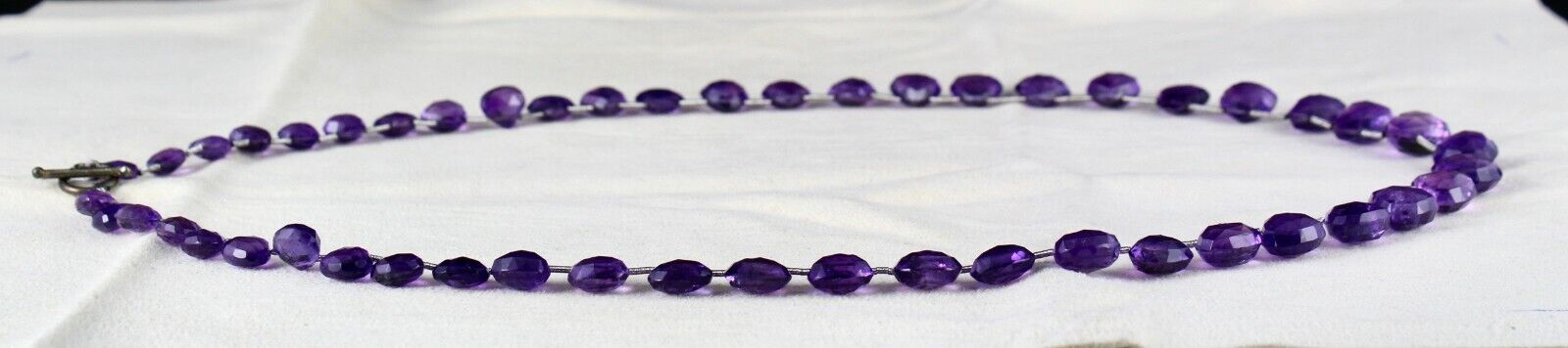 Natural Amethyst Beads Teardrop 1 L 158 Ct Purple Gemstone Party Silver Necklace