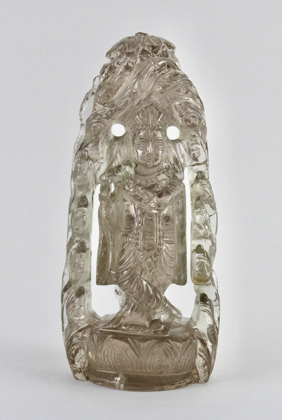 Certified Spiritual Smoky Quartz 3895 Ct Lord Radha Krishna Gem Statue Decor