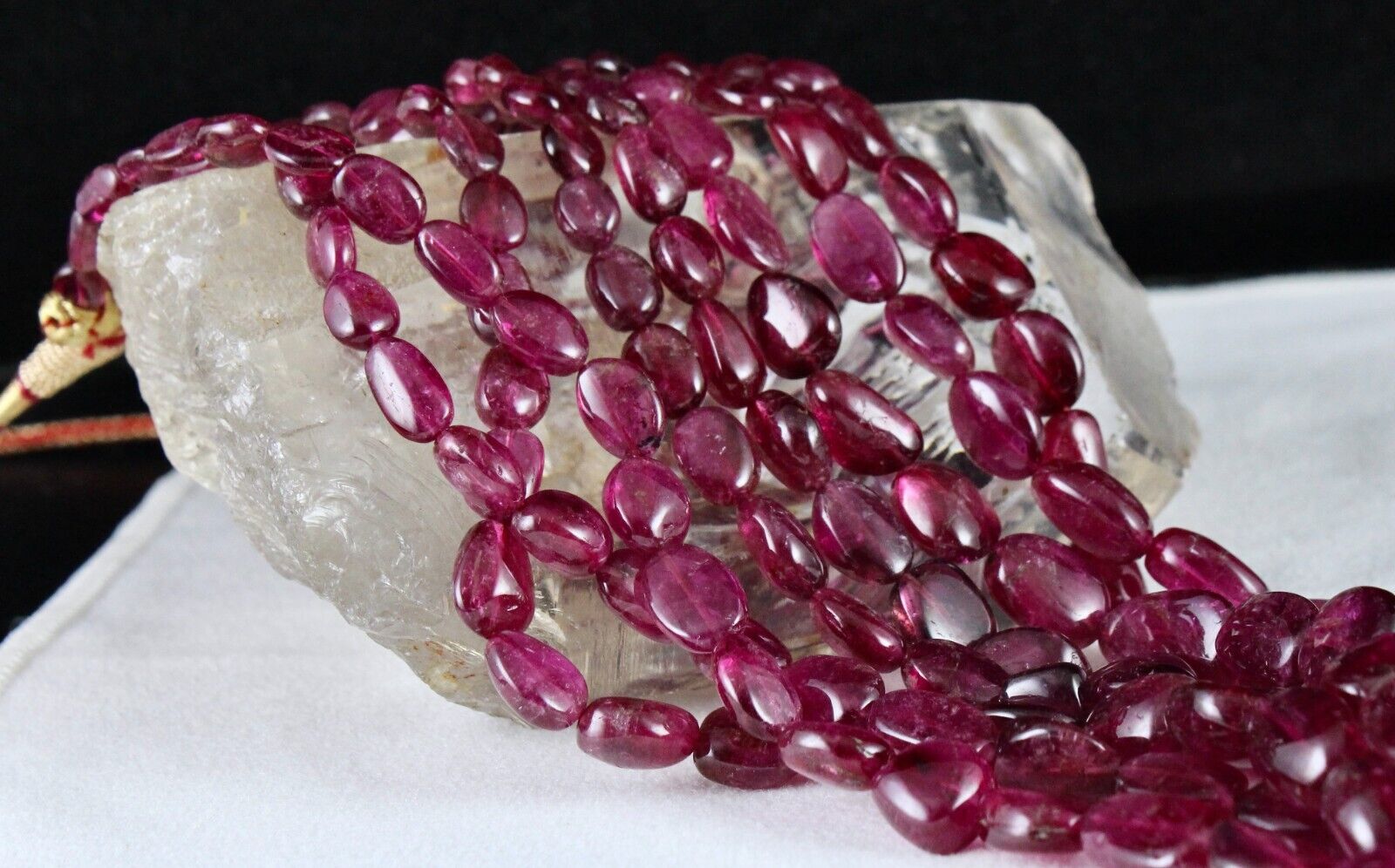 Pink Tourmaline Necklace Rubellite Beads 4L 860 Ct Drill Natural Gemstone String