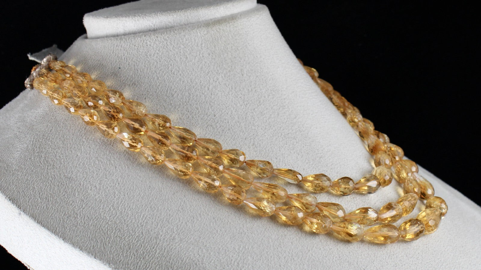 Natural Citrine Beads Faceted Tear Drops 442 Ct Fashion Necklace Set