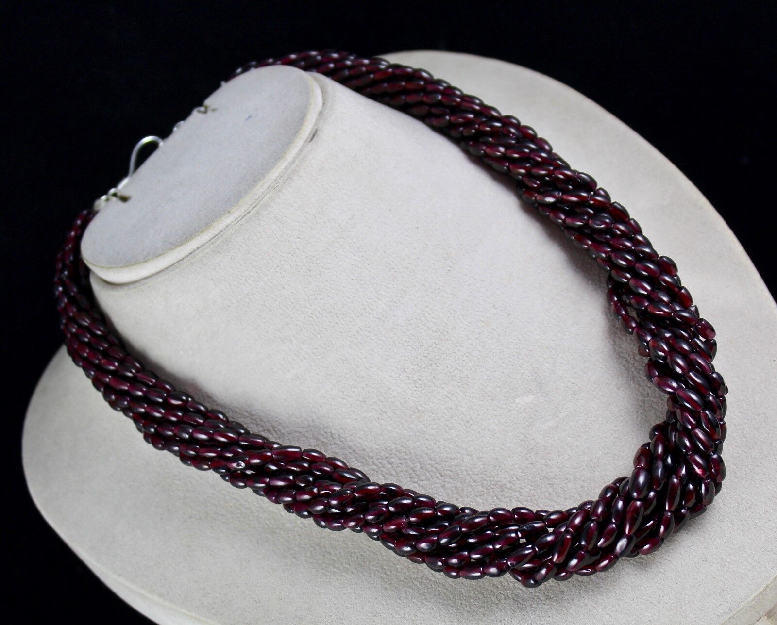 Natural Red Garnet Beads Long 10 L 1111 Ct Gemstone Silver Fashion Necklace