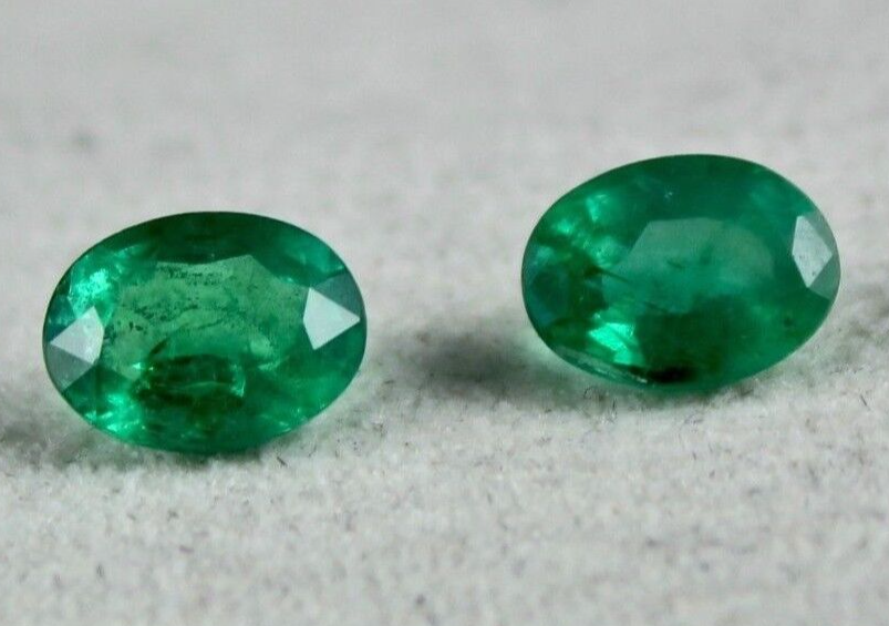 Natural Zambia Emerald Oval Pair 8X6mm 2.68 Ct Loose Gemstone For Earring Design