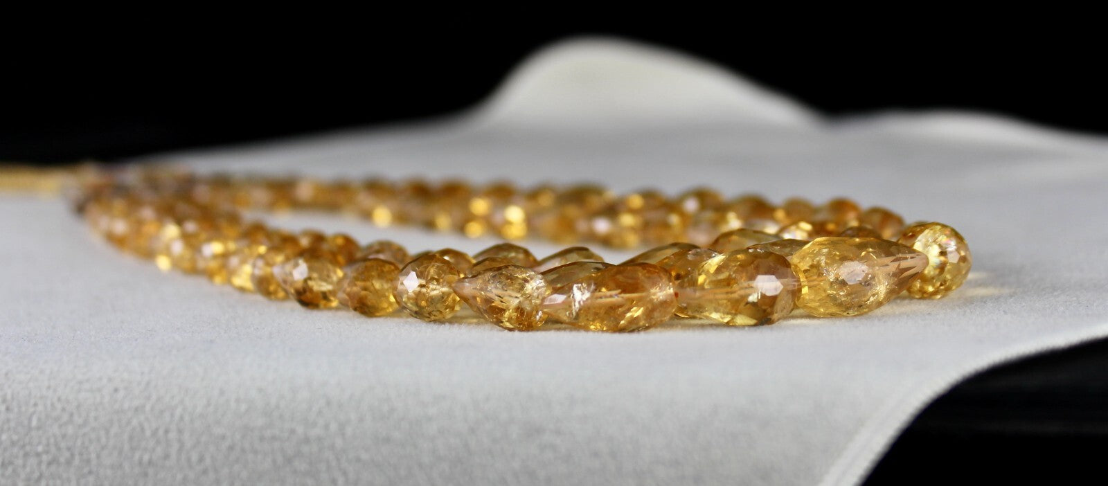 Natural Citrine Beads Faceted Tear Drops 442 Ct Fashion Necklace Set