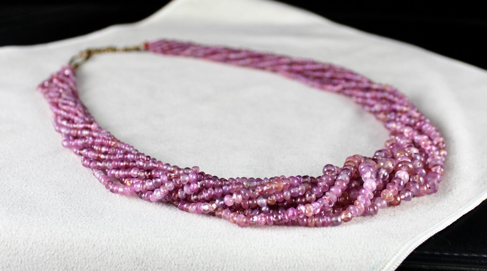 Certified Natural Old Mines Pink Sapphire Ruby 793ct Round Beads Necklace