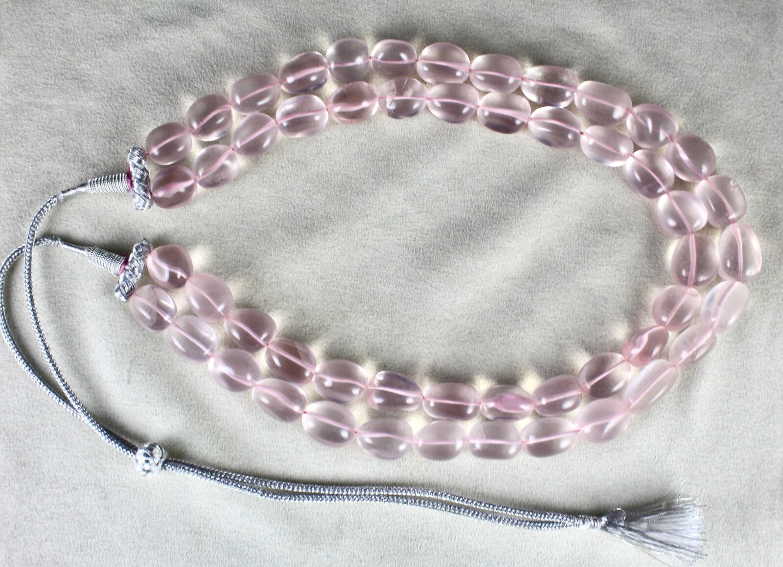 Natural Rose Quartz Nugget Necklace 1181 Ct Pink Gemstone Beads Fashion Jewelry