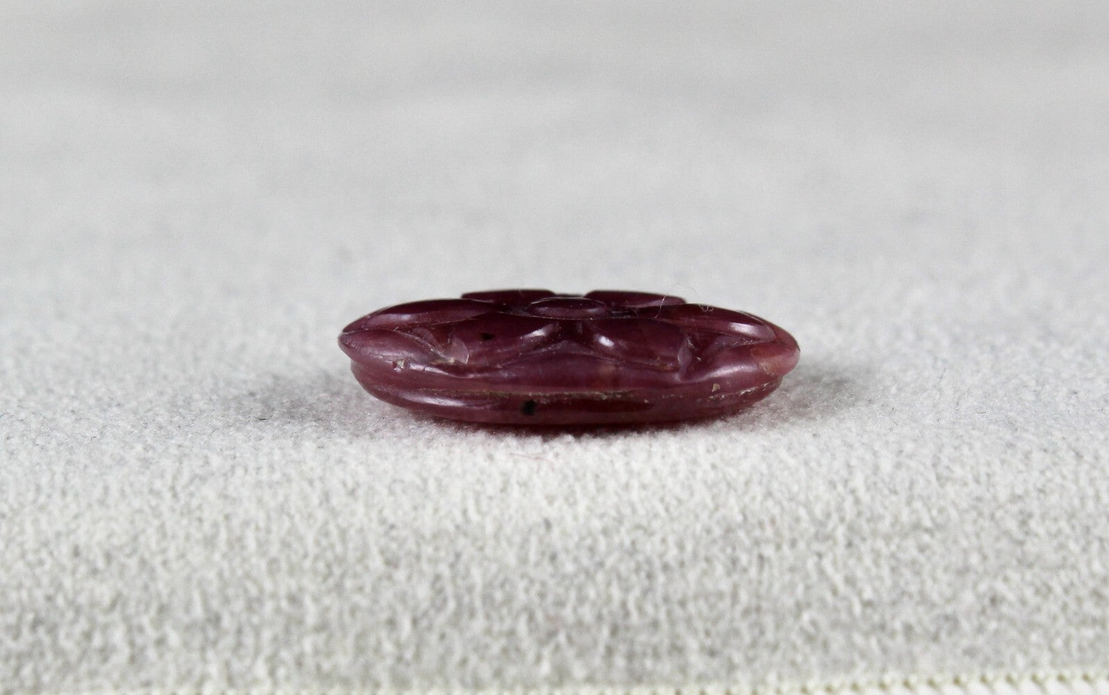 Natural Ruby Carved Oval Gemstone 20mm 17.60ct For Pendant Ring