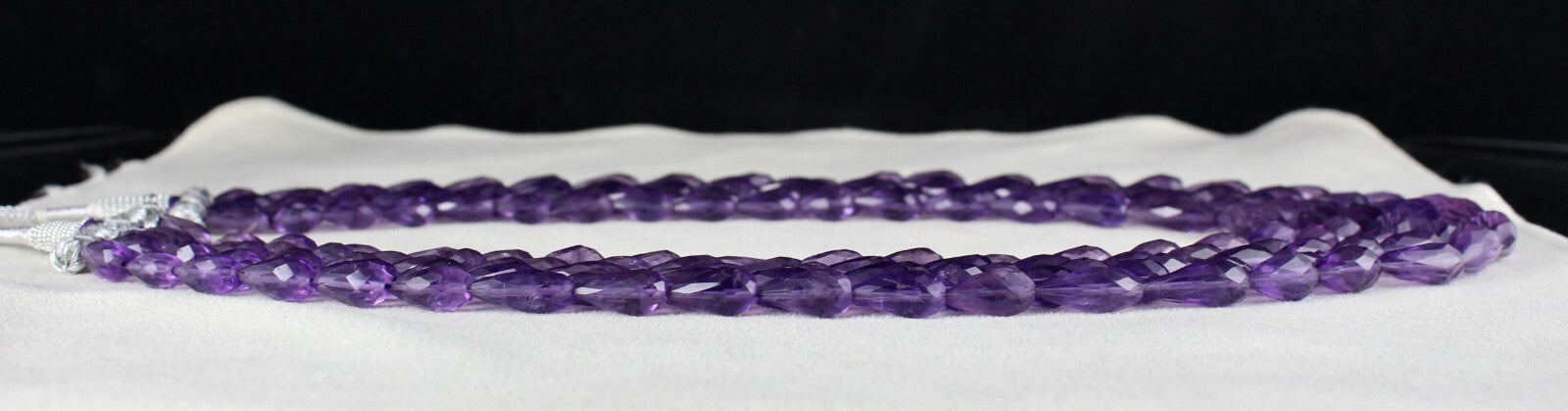 Certified Natural Purple Amethyst 660ct Tear Drop Beads Finest Necklace