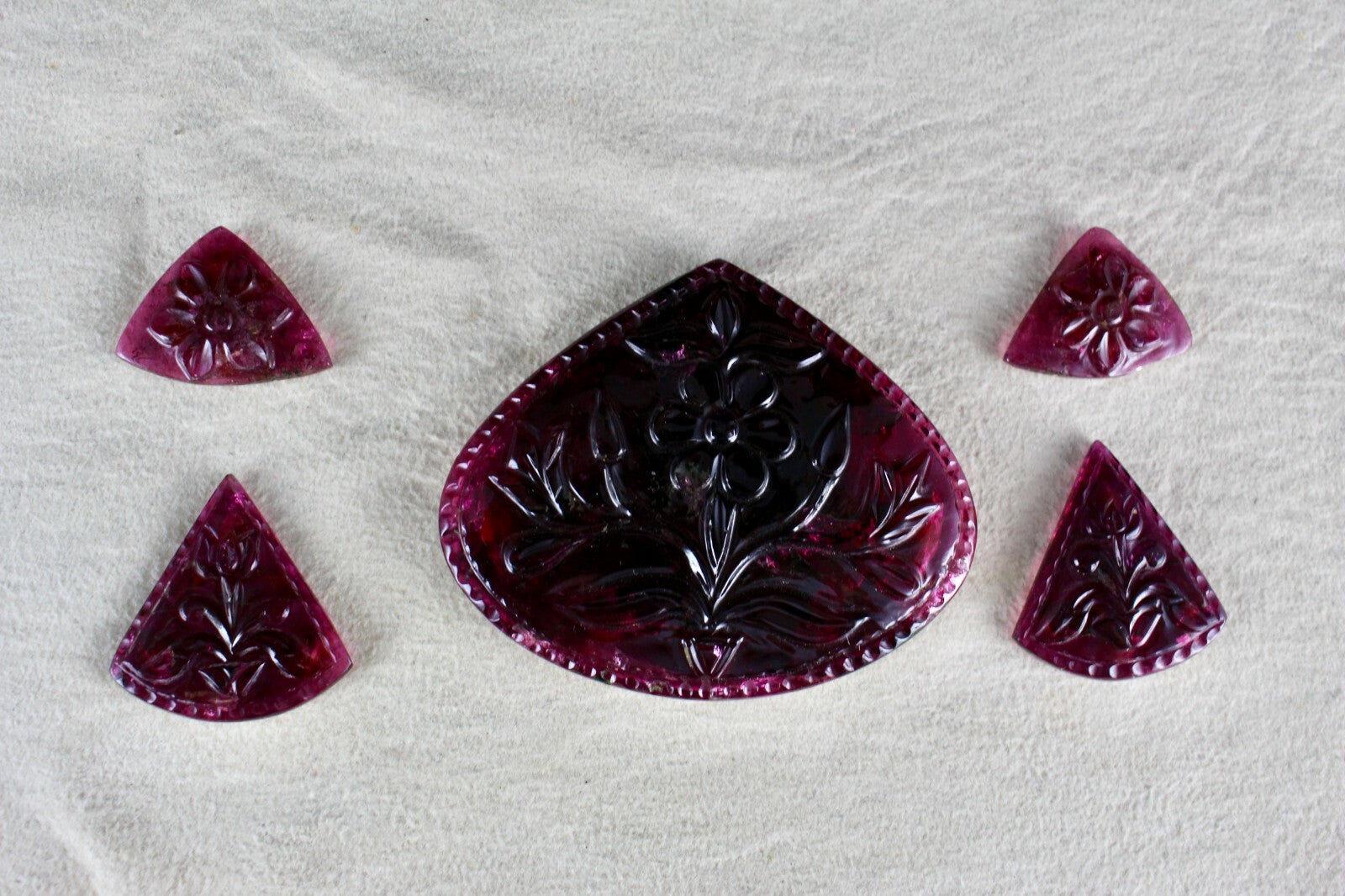 Certified Natural Pink Tourmaline Rubellite & Diamond 22k Gold Pendant Earring