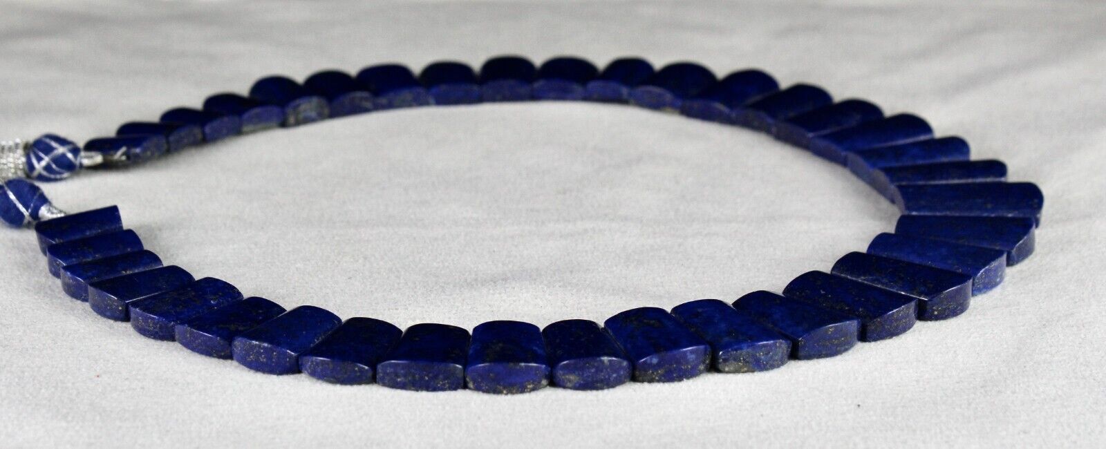 Natural Blue Lapis Lazuli Flat Cut 463 Ct Gemstone Semiprecious Fashion Necklace