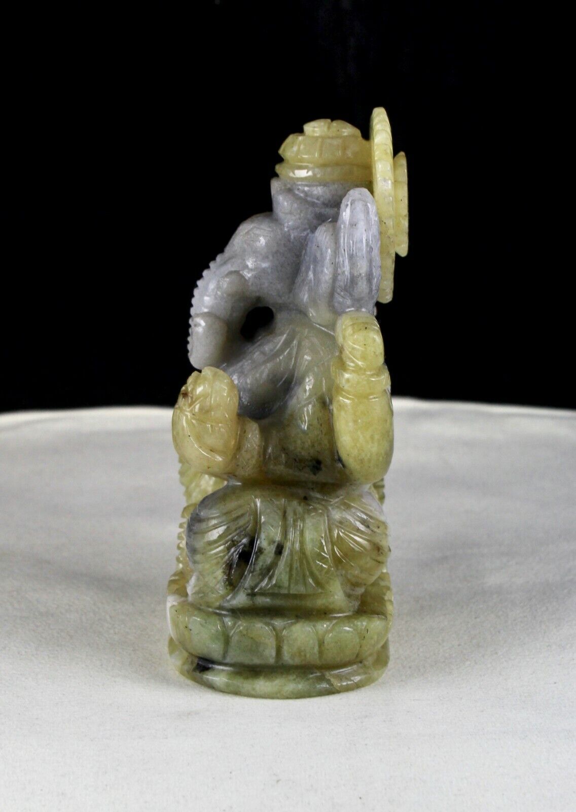 NATURAL SCAPOLITE FELDSPAR LORD GANESHA 5" INCH 3780 CTS GEMSTONE STATUE DECOR