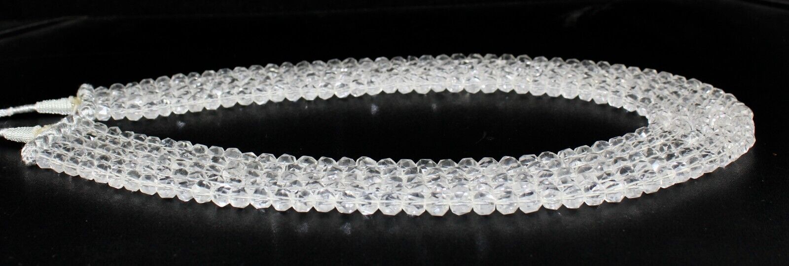 Natural Rock Crystal Quartz Beads Faceted Round 5L 932 Ct Gemstone Fine Necklace