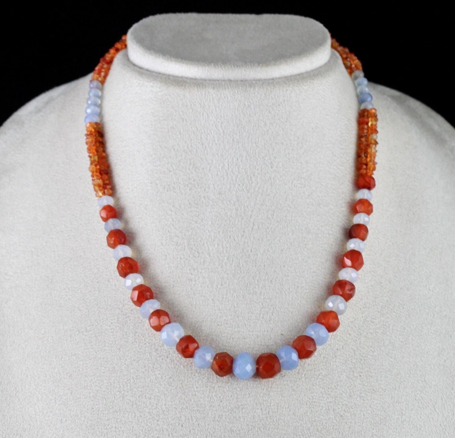 NATURAL MULTI CARNELIAN CHALCEDONY DESIGNER BEADS 153 CTS GEMSTONE NECKLACE