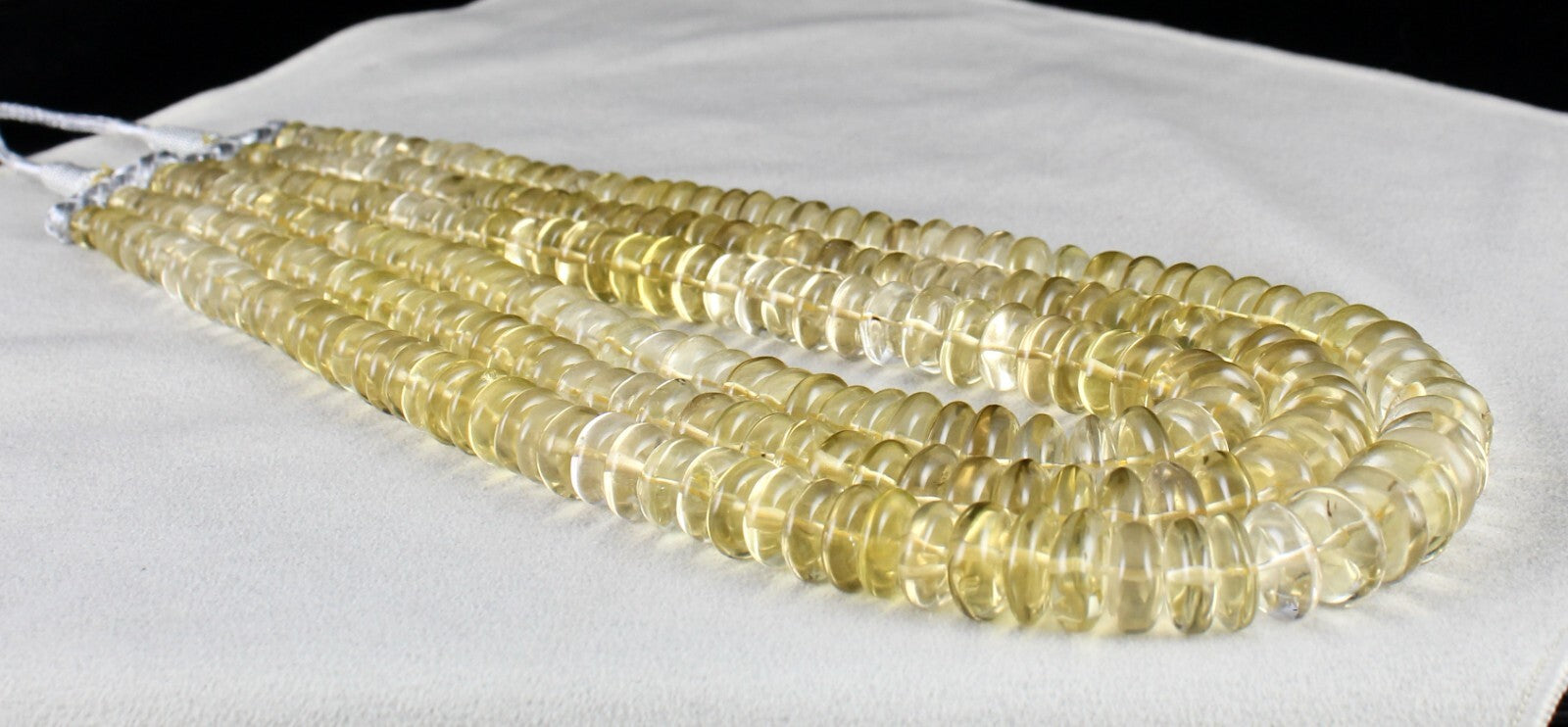 Natural Lemon Quartz Beads Necklace 1428 Ct Semi Precious Yellow Gemstone
