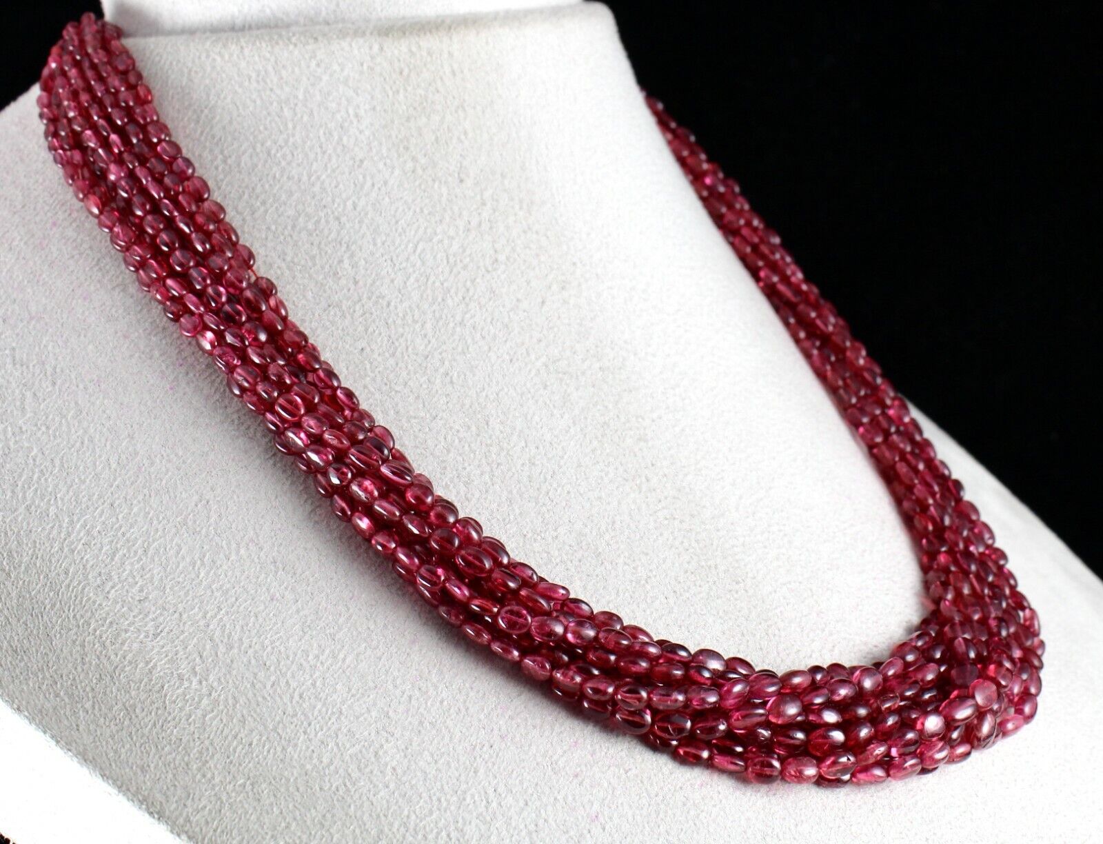 Certified Natural Spinel Beads Long 10 L 452 Ct Red Fine Gemstone Necklace