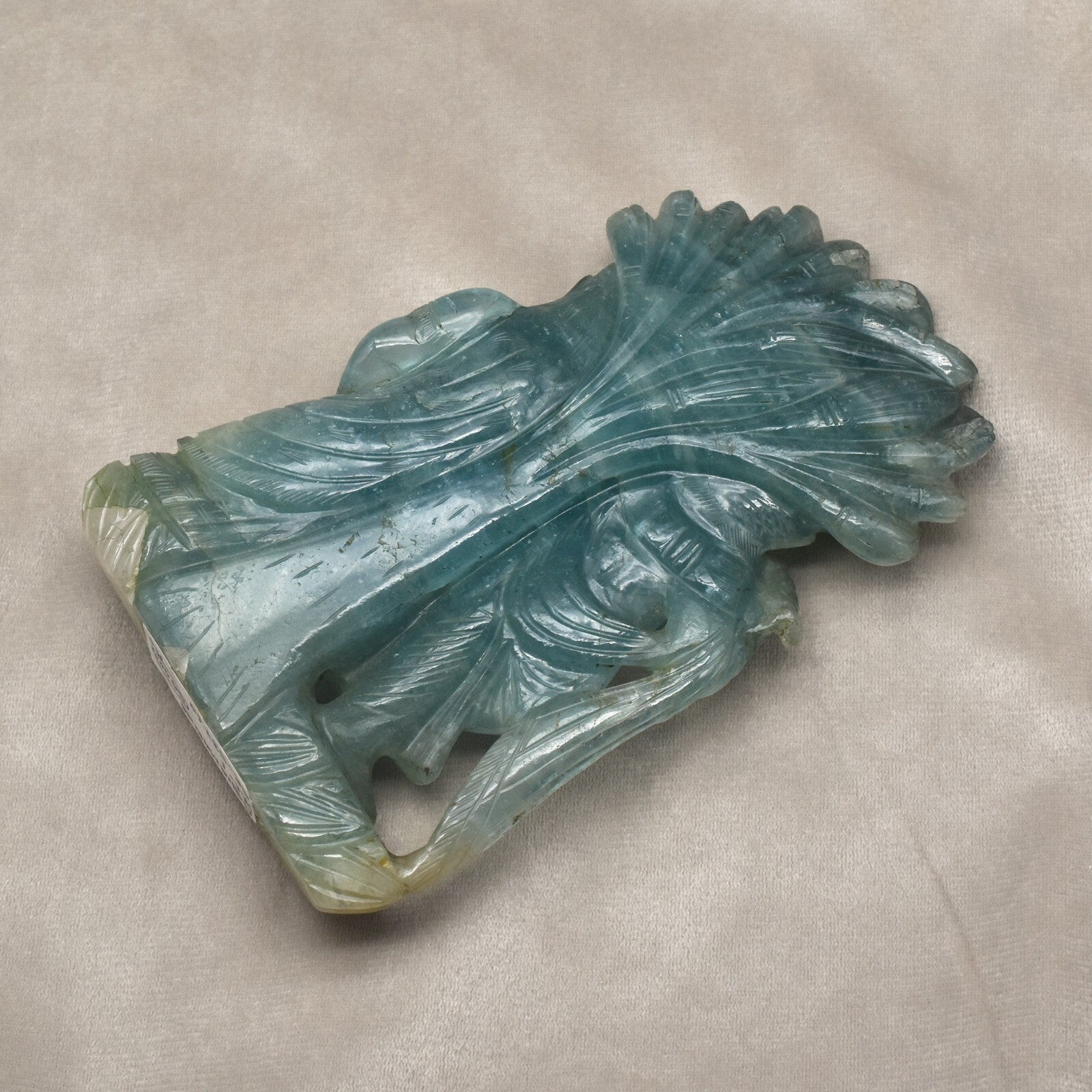 Certified Natural Aquamarine 2688 Ct Carved Lord Radhe Krishna Decor