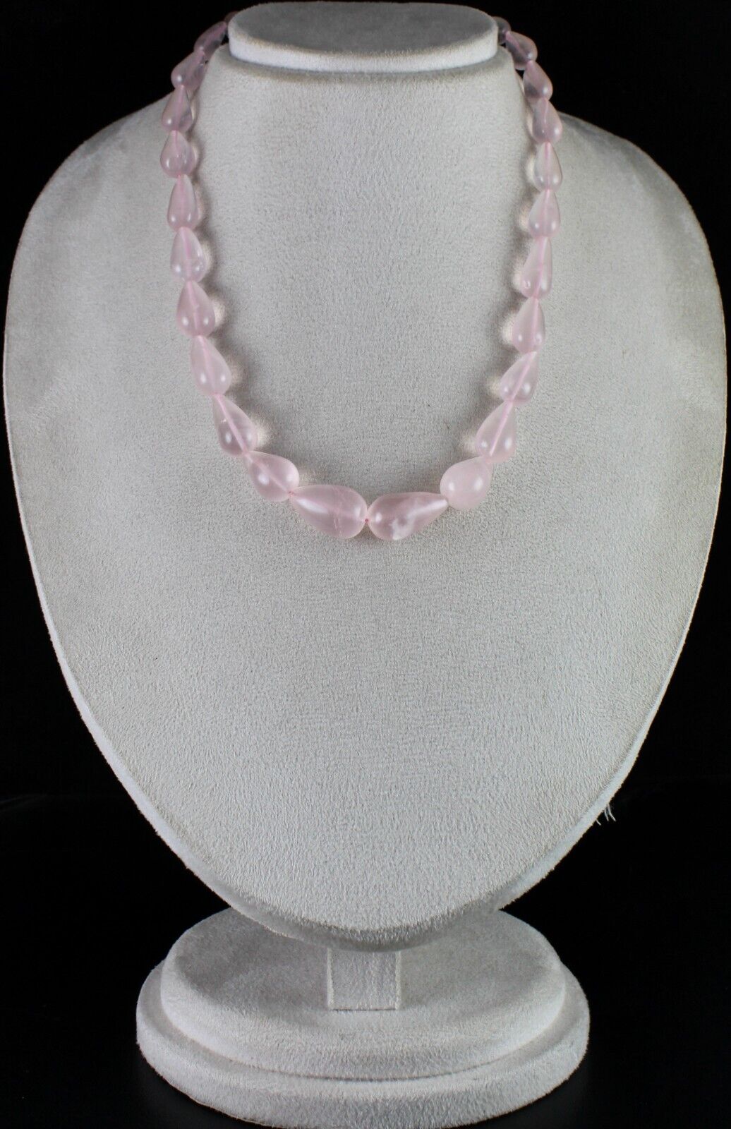 Natural Rose Quartz Beads Drops Cabochon 337 Ct Gemstone Fashion Necklace